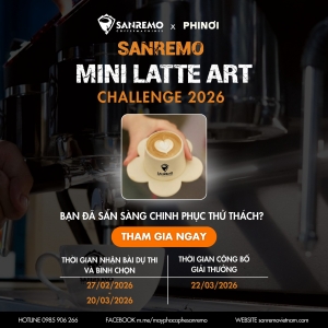 Sanremo Mini Latte Art Challenge 2026: Cuộc đua sáng tạo làm “bùng nổ” cộng đồng Barista Việt
