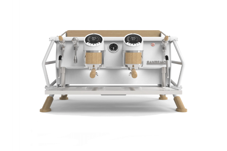 Máy Pha Cà Phê Sanremo Café Racer 2 Họng (Phiên bản White & Wood Standard)